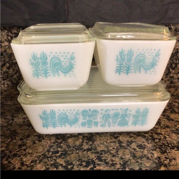 Pyrex Other - Pyrex Butterprint Vintage Full Set, 1957, 4 Dish & 4 Lids